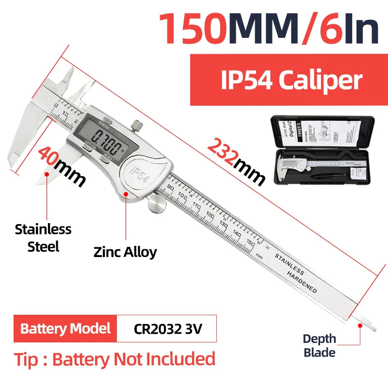 Stainless Steel Digital Caliper with LCD Display