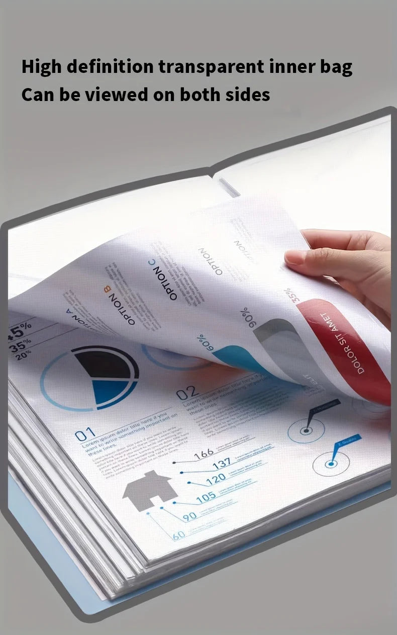 60-Pocket A4 Expanding File Organizer with Durable Waterproof Cover