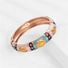Enamel Bangle Bracelet with Rose Gold Plating