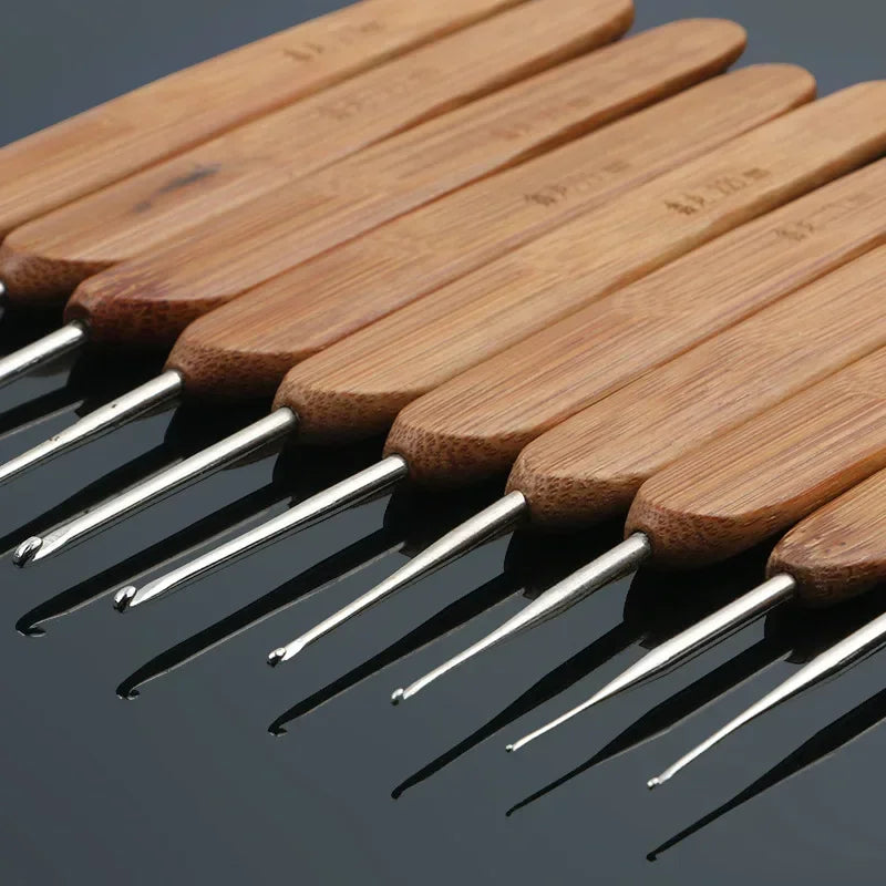 Bamboo Handle Crochet Hooks Set (0.5mm–6.0mm)