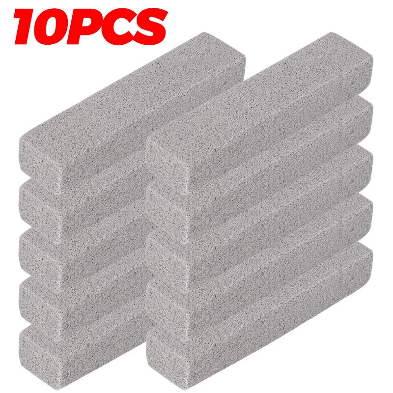 Ten pieces of gray foam glass pumice stone cleaning brushes for toilets and sinks