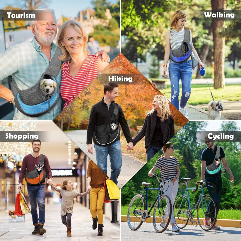 Hands-Free Pet Sling Carrier for Small Dogs & Cats
