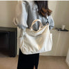 Multi-Pocket Corduroy Tote Bag – Large Capacity Casual Satchel for Travel, Work & Commute