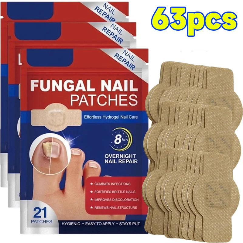 Pack of 63 fungal nail patches for overnight nail repair