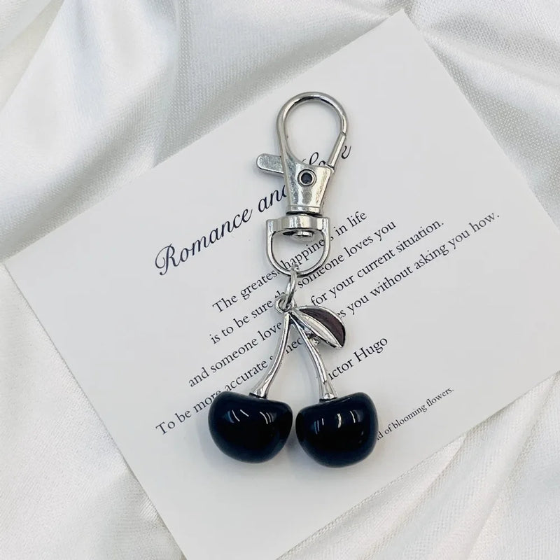 Glitter Cherry Keychain