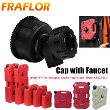 A set of red and gray tap adapters for Woogok brand fuel cans
