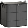 A dark gray foldable large-capacity wardrobe storage bag with a top handle and double zipper.