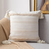 Boho Tufted Throw Pillow Cover with Tassels