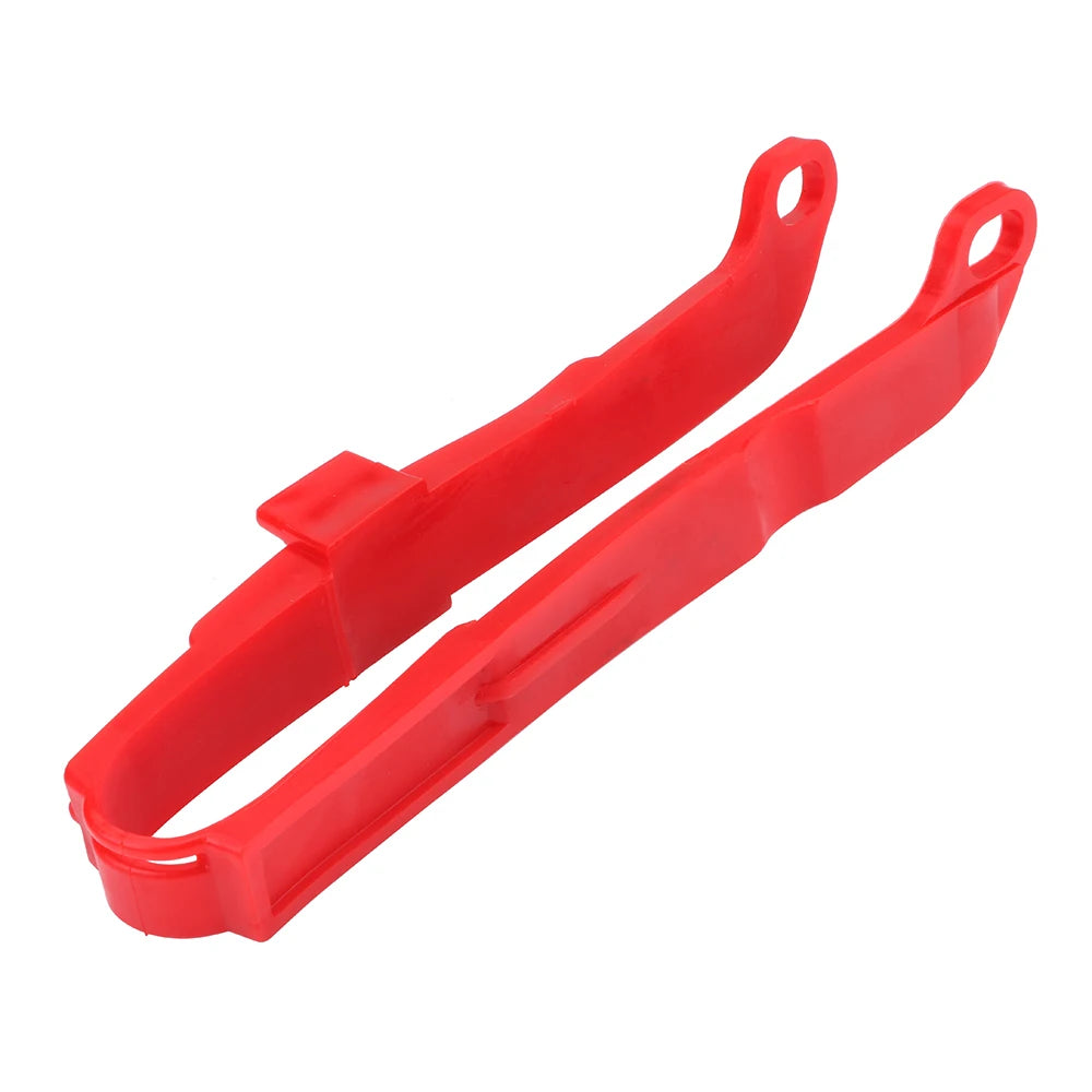 Red motorcycle chain slider guide for Honda XR series motorcycles