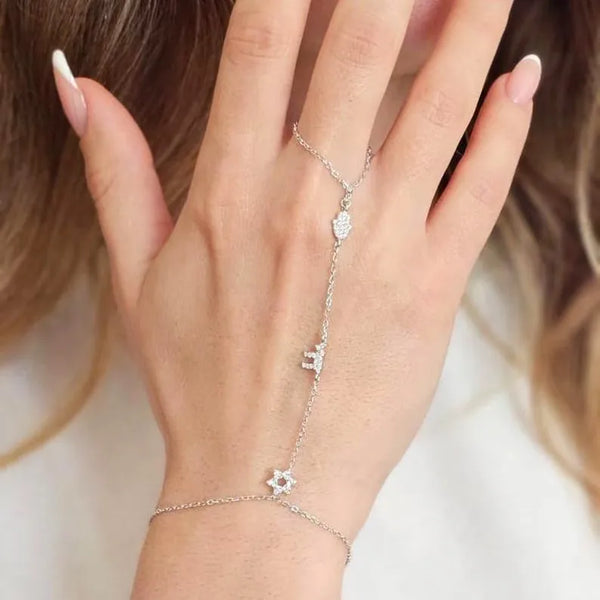 Elephant Charm Link Bracelet with Cubic Zirconia