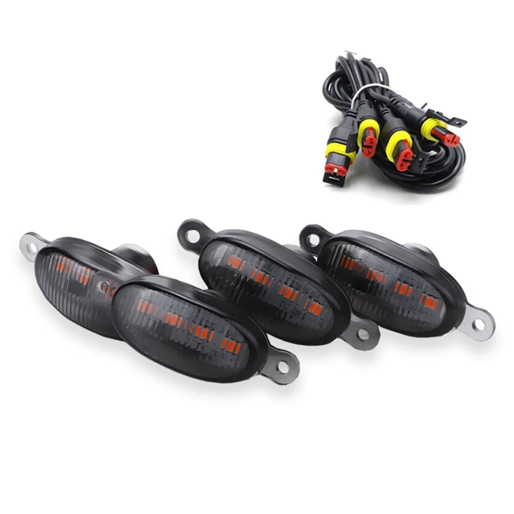 Smoked Lens LED Front Grille Marker Lights for Trucks & SUVs