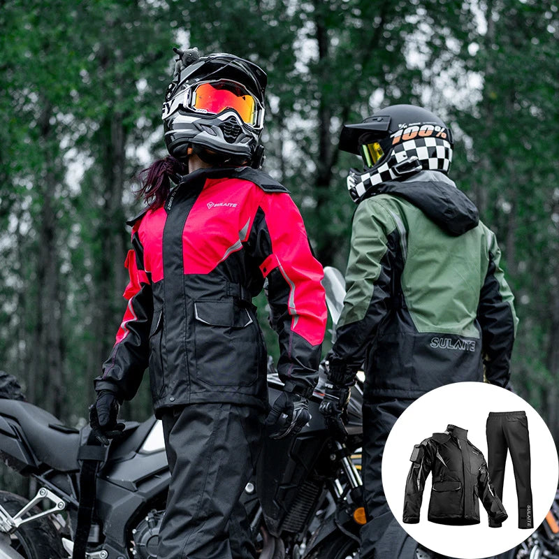 Men's Waterproof Motorcycle Rain Suit with Breathable Fabric