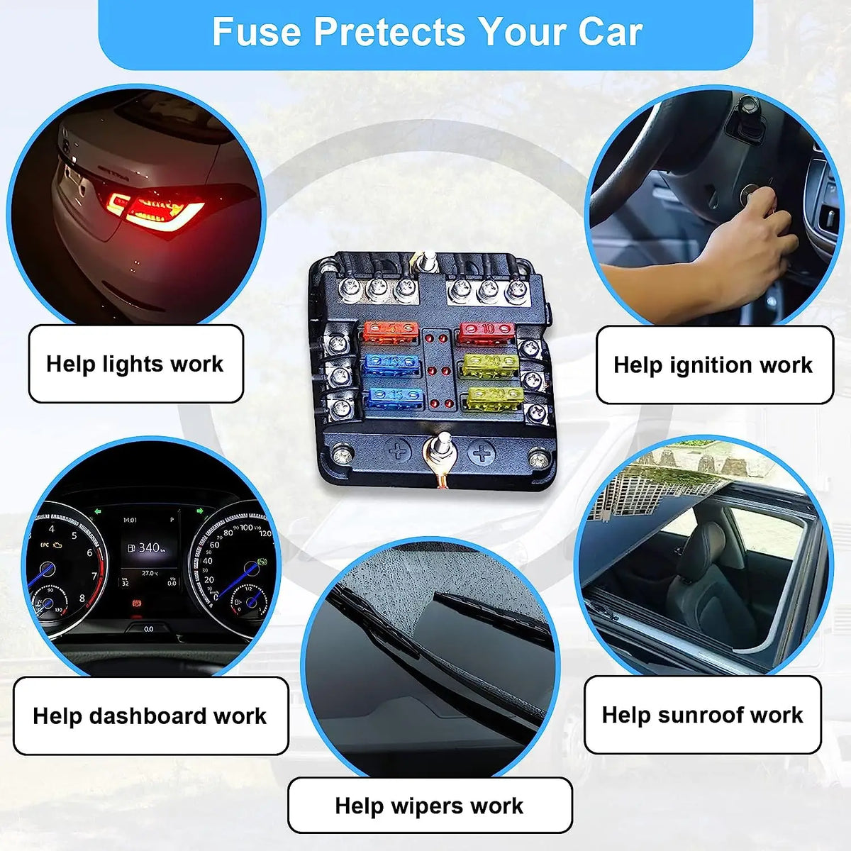 180-Piece Car Fuse Assortment Kit with Puller