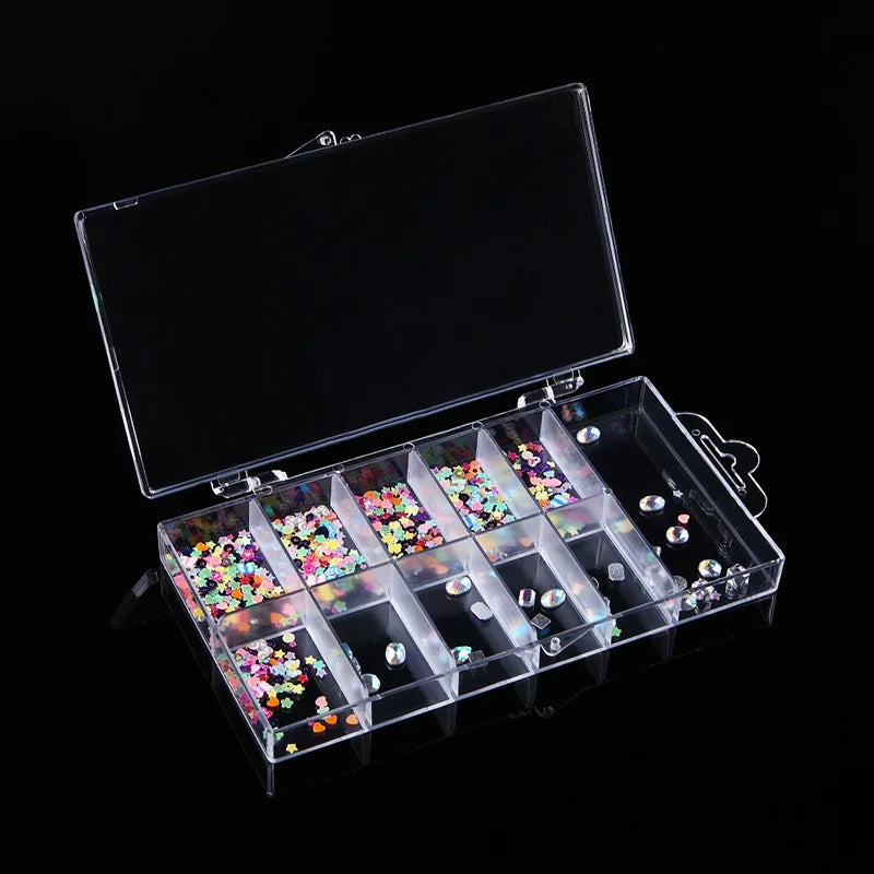 Clear Nail Tip Storage Box with Compartments