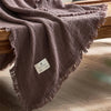 Four-Layer Cotton Gauze Throw Blanket with Tassel Trim