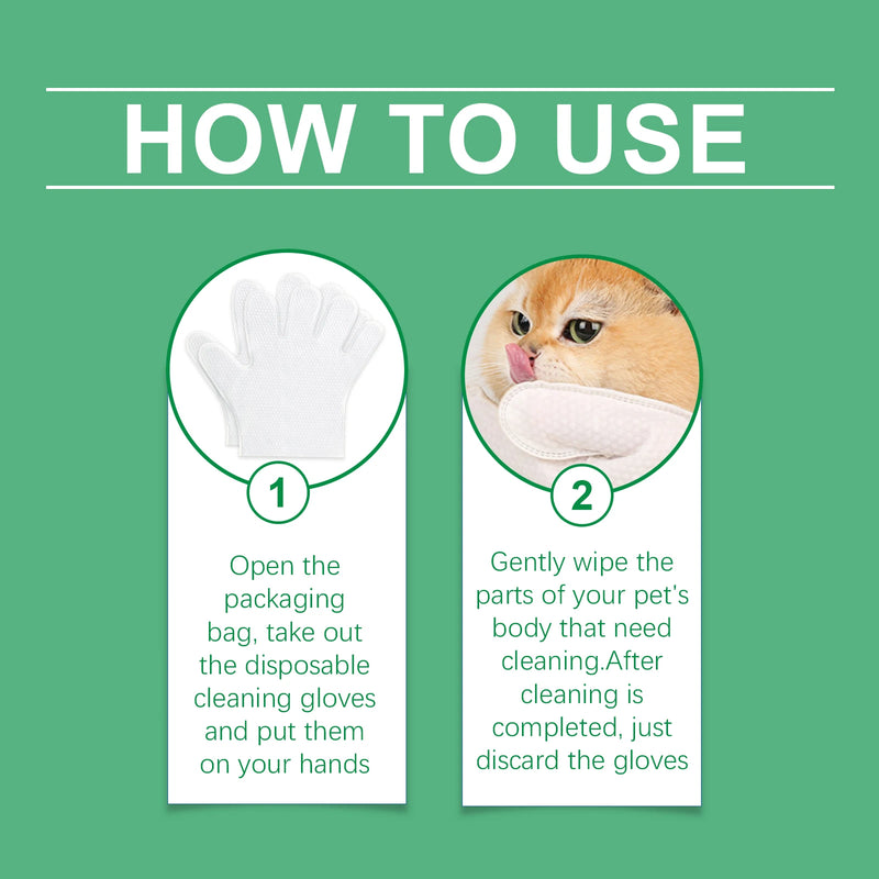 Disposable Pet Cleaning Gloves with Coconut Oil & Glycerin