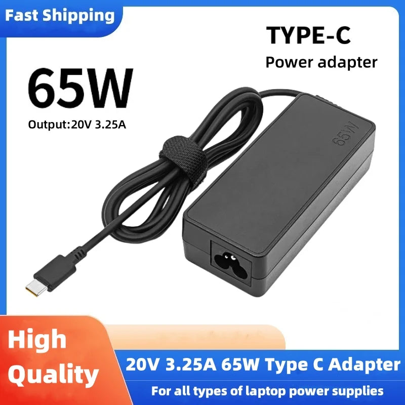 65W USB-C Laptop Charger with Fast Charging