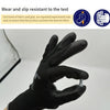 A hand wearing a black PU-coated work glove with a metal stud on the finger, demonstrating rigorous functional testing.