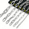 A set of premium 304 stainless steel chains of varying thicknesses and lengths displayed against a black background.