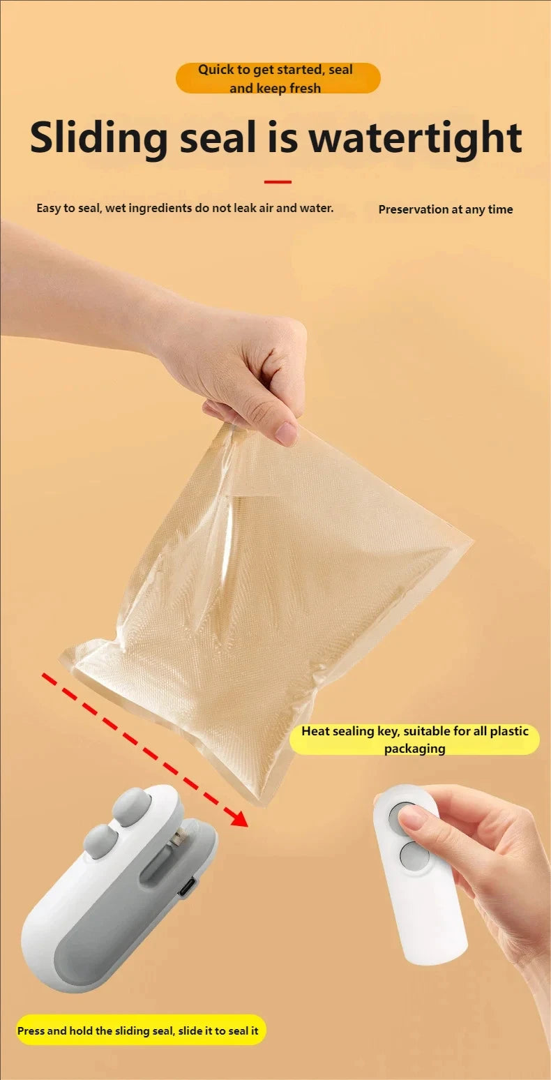 Portable USB Rechargeable Food Sealer for Bags