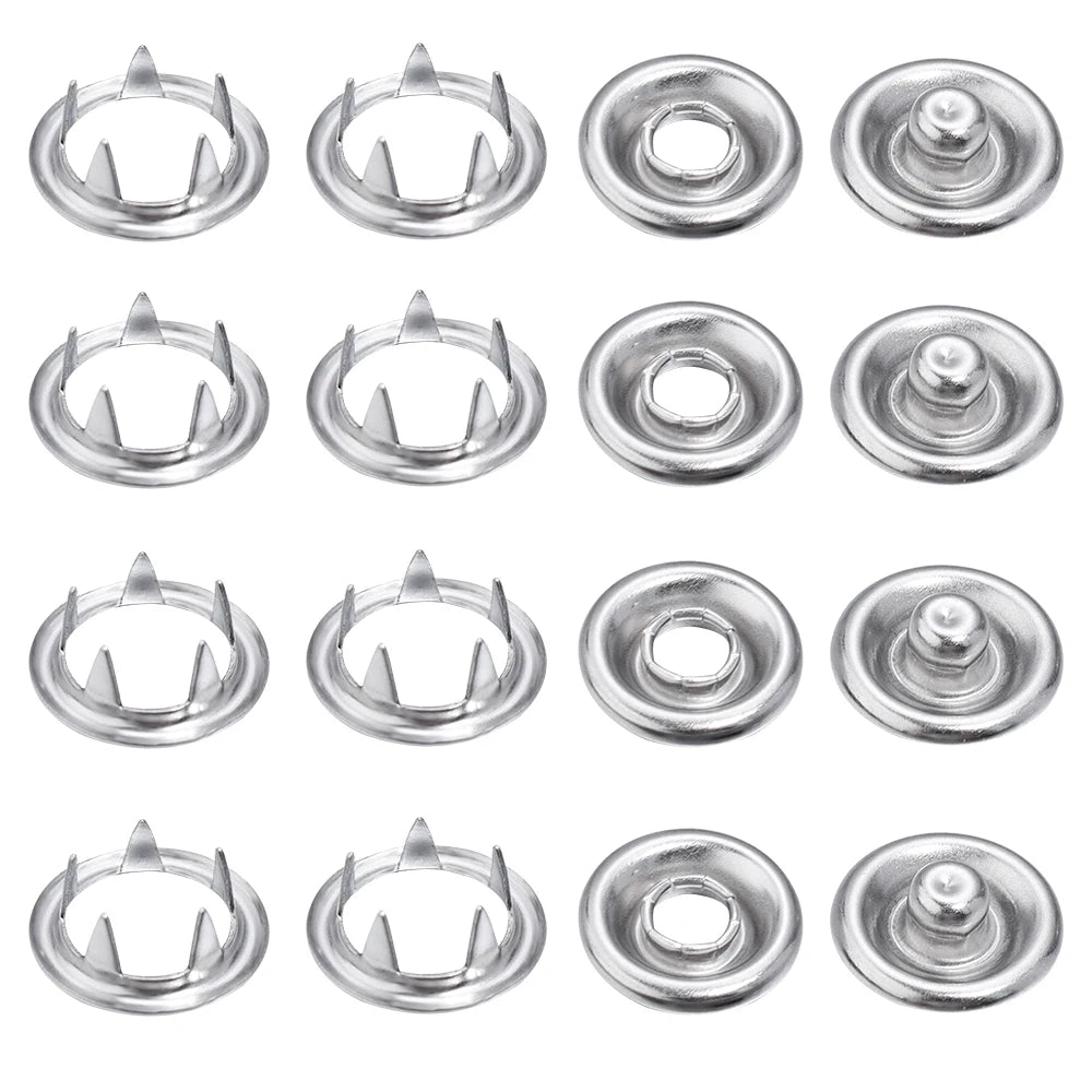 Iron Snap Buttons for DIY Sewing (Set of 50)