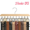 20 wooden hooks in 2 pieces used for hanging belts, hats, and accessories