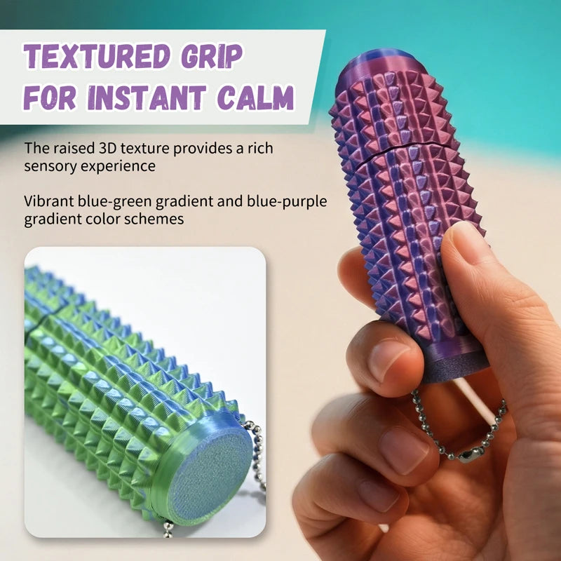 Textured Spiky Fidget Toy with Keychain