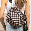 Women's Checkered Fanny Pack with Adjustable Crossbody Strap