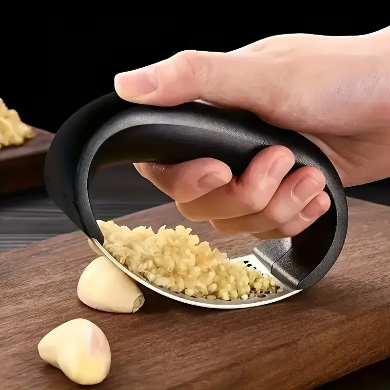 Stainless Steel Garlic Press with Ergonomic Handle