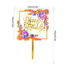 Golden Acrylic Happy Birthday Cake Topper