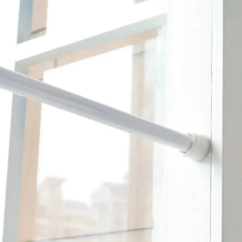 Adjustable Telescopic Curtain Rod with Spring-Loaded Ends