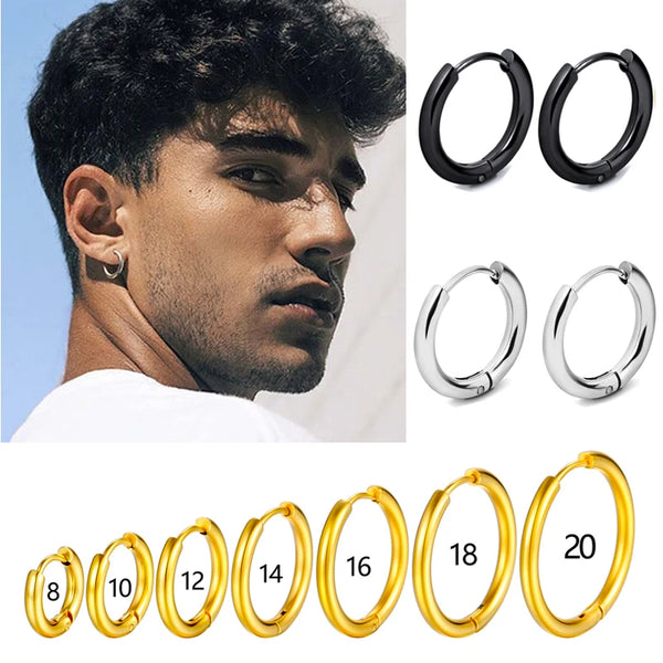 Aretes de Aro Clásicos de Acero Inoxidable