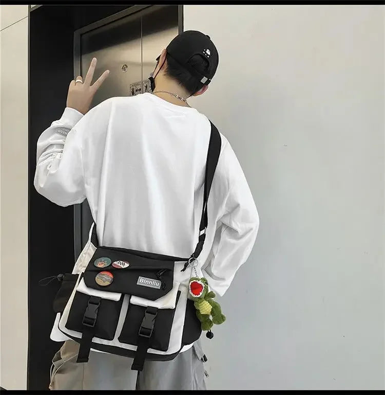 Harajuku Nylon Crossbody Bag with Adjustable Strap