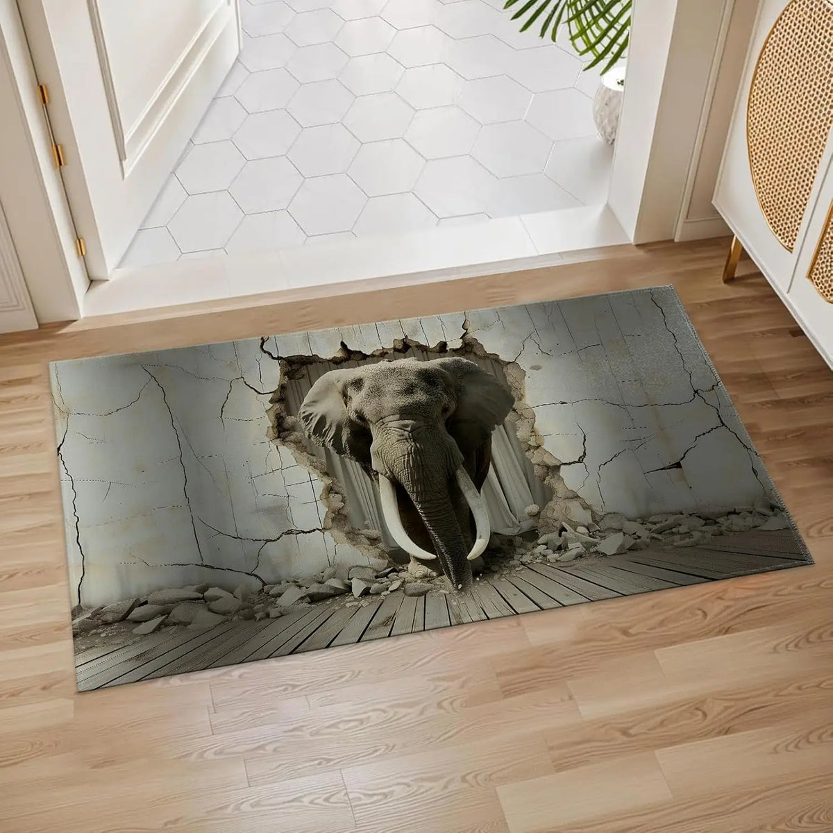 Rottweiler Non-Slip Entryway Door Mat – Durable Polyester Floor Rug for Living Room & Entry