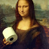Mona Lisa Funny Bathroom Wall Art Canvas Print