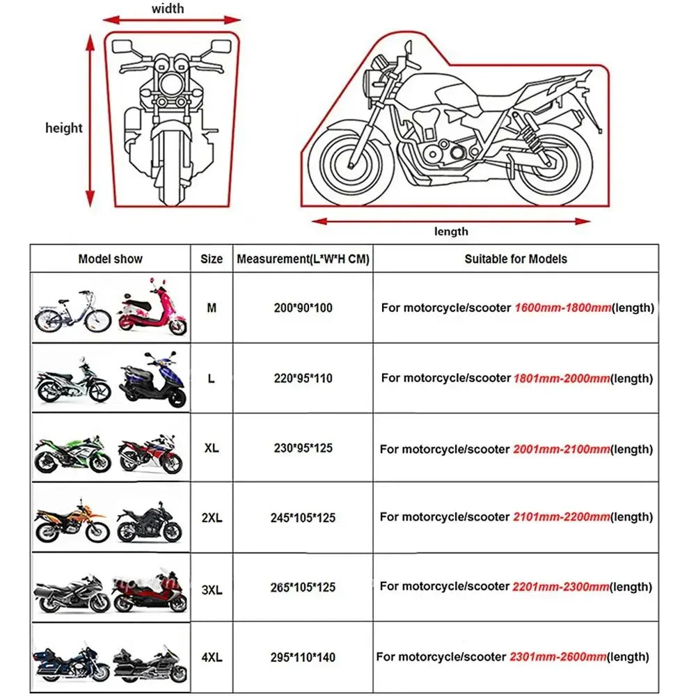 All-Weather Motorcycle Cover with UV Protection