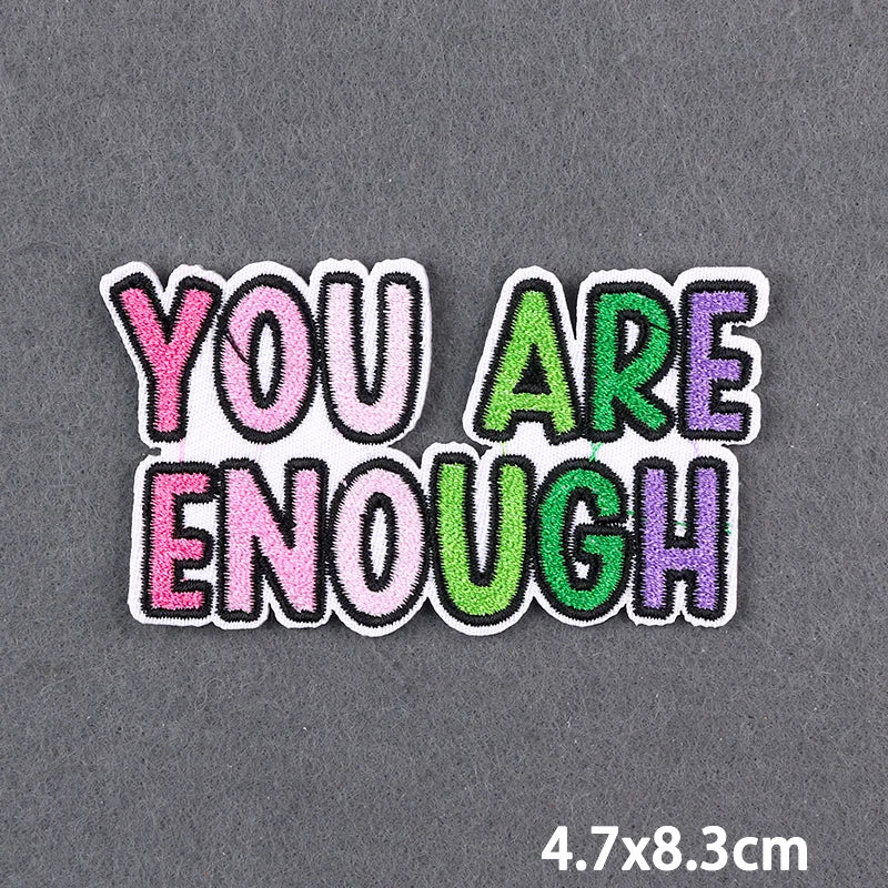 Encouraging Embroidery Iron-On Patches for Clothing and Accessories