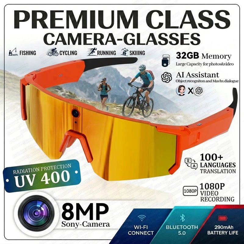 Smart Audio Glasses with 4K Camera & AI Assistant
