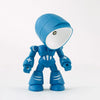 A blue bendable robot night light with a round head and glowing eye.
