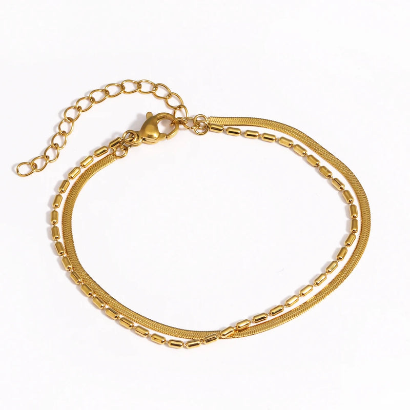 Gold-Plated Stainless Steel Link Bracelet