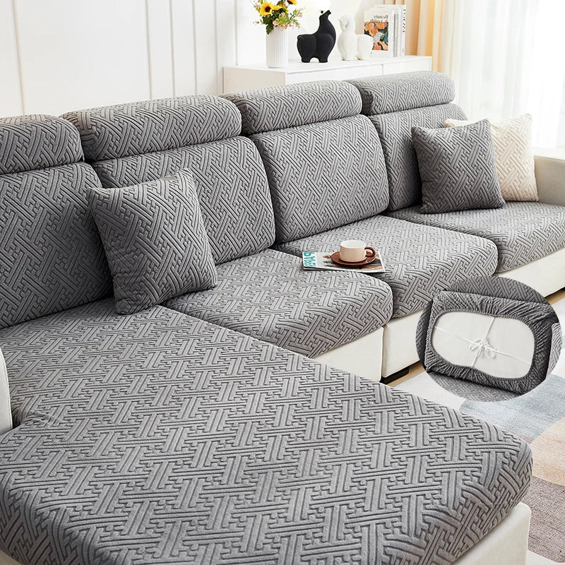 Jacquard Plush Sofa Cover
