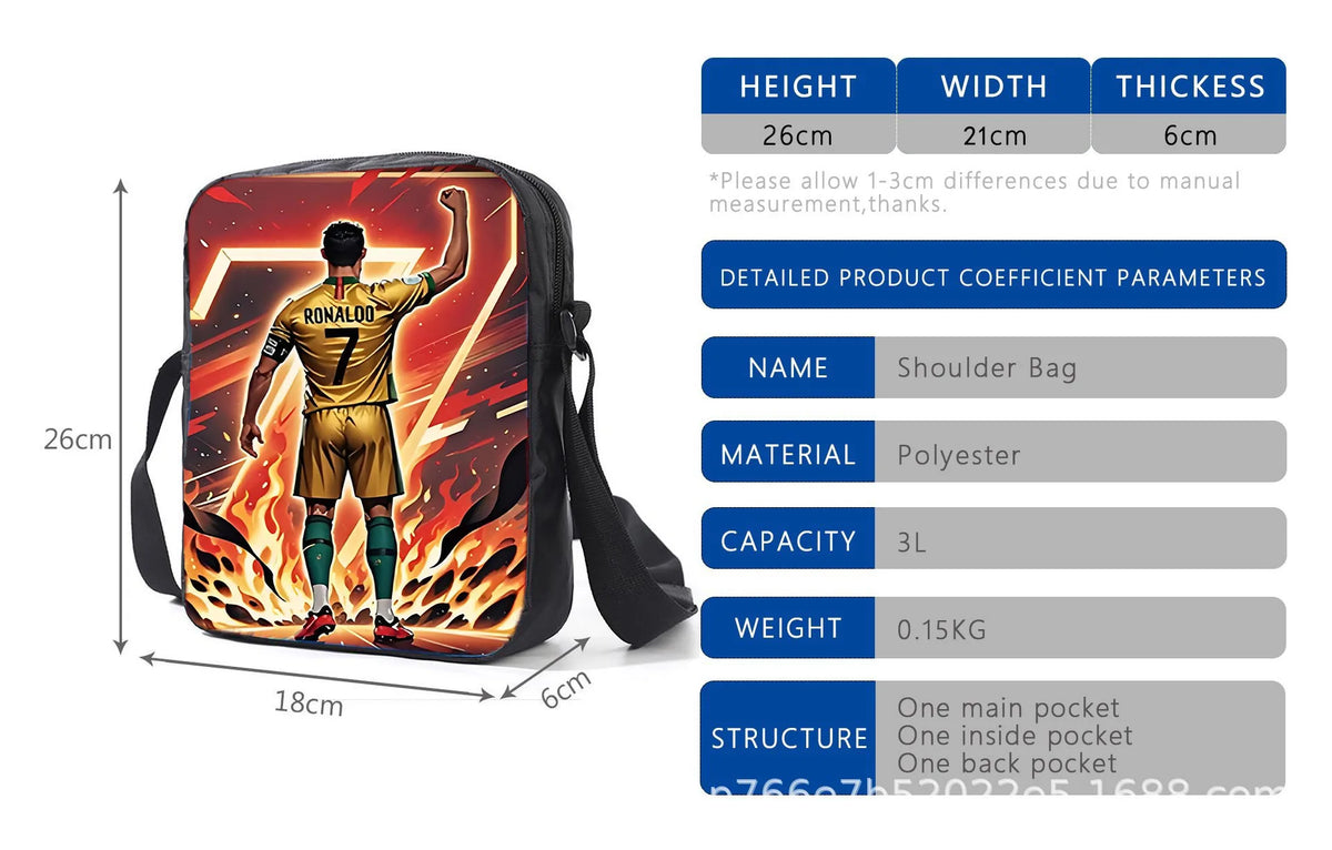 Soccer Star Backpack Set for Kids with Lunch Bag & Pencil Case