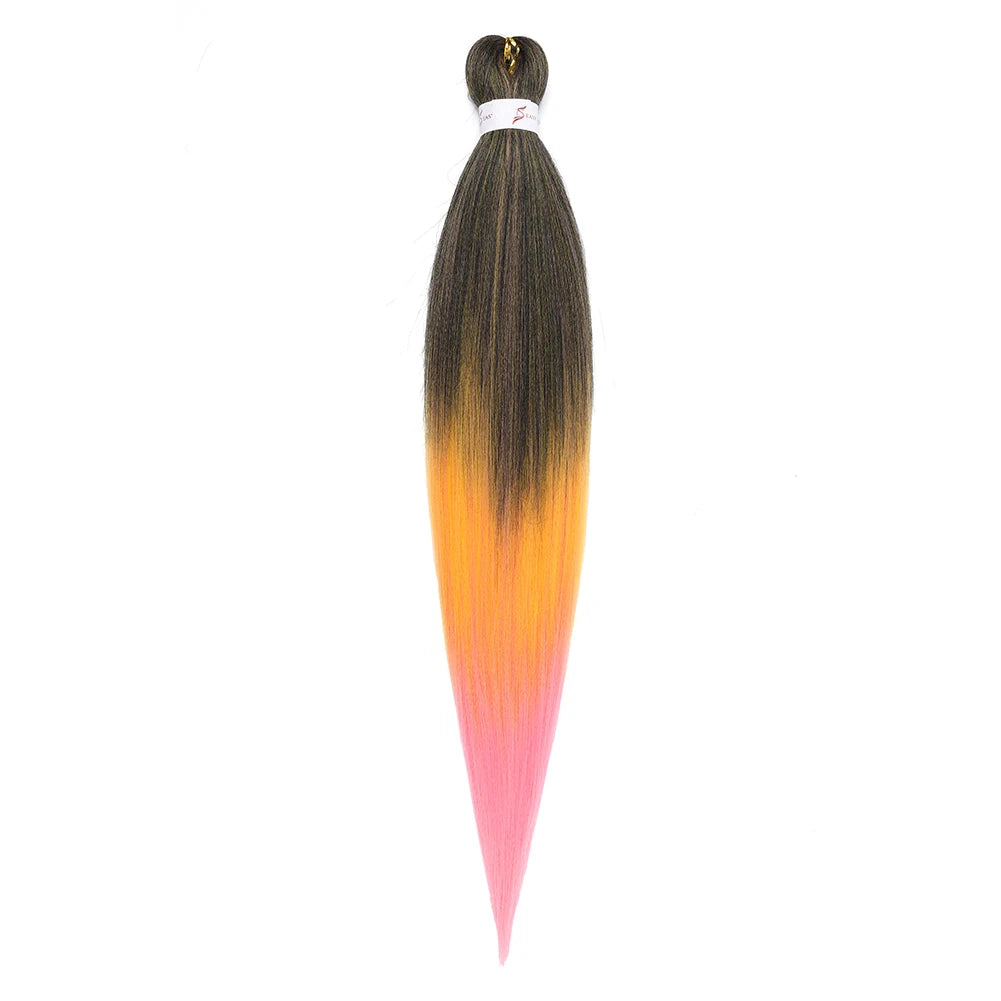 Vorgestreckte Ombré-ExtENSIONS für Dreadlocks in Grau zu Orange und Pink