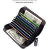 Vintage Slim RFID-Blocking Wallet with Zipper Closure