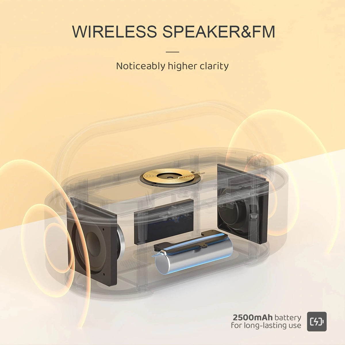 Tragbare Bluetooth-Lautsprecher mit kabelloser Ladung