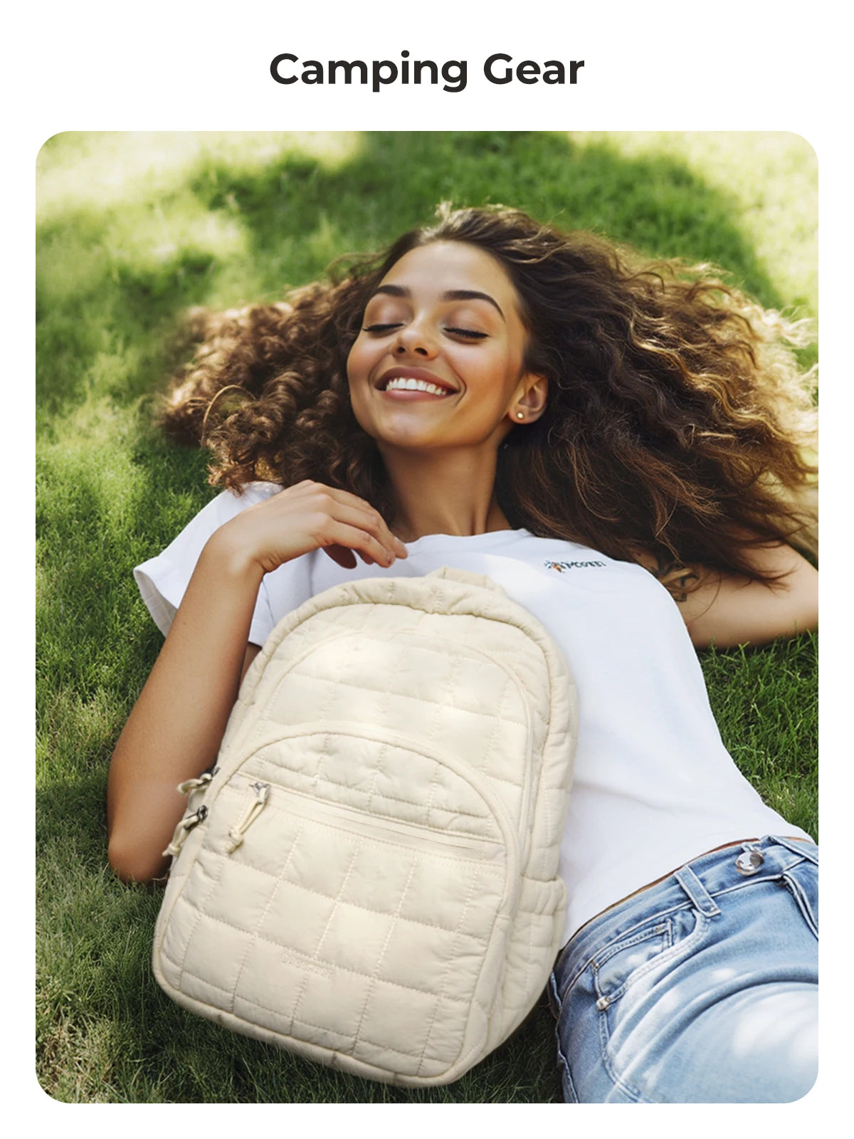 Quilted Casual Daypack with Padded Laptop Compartment