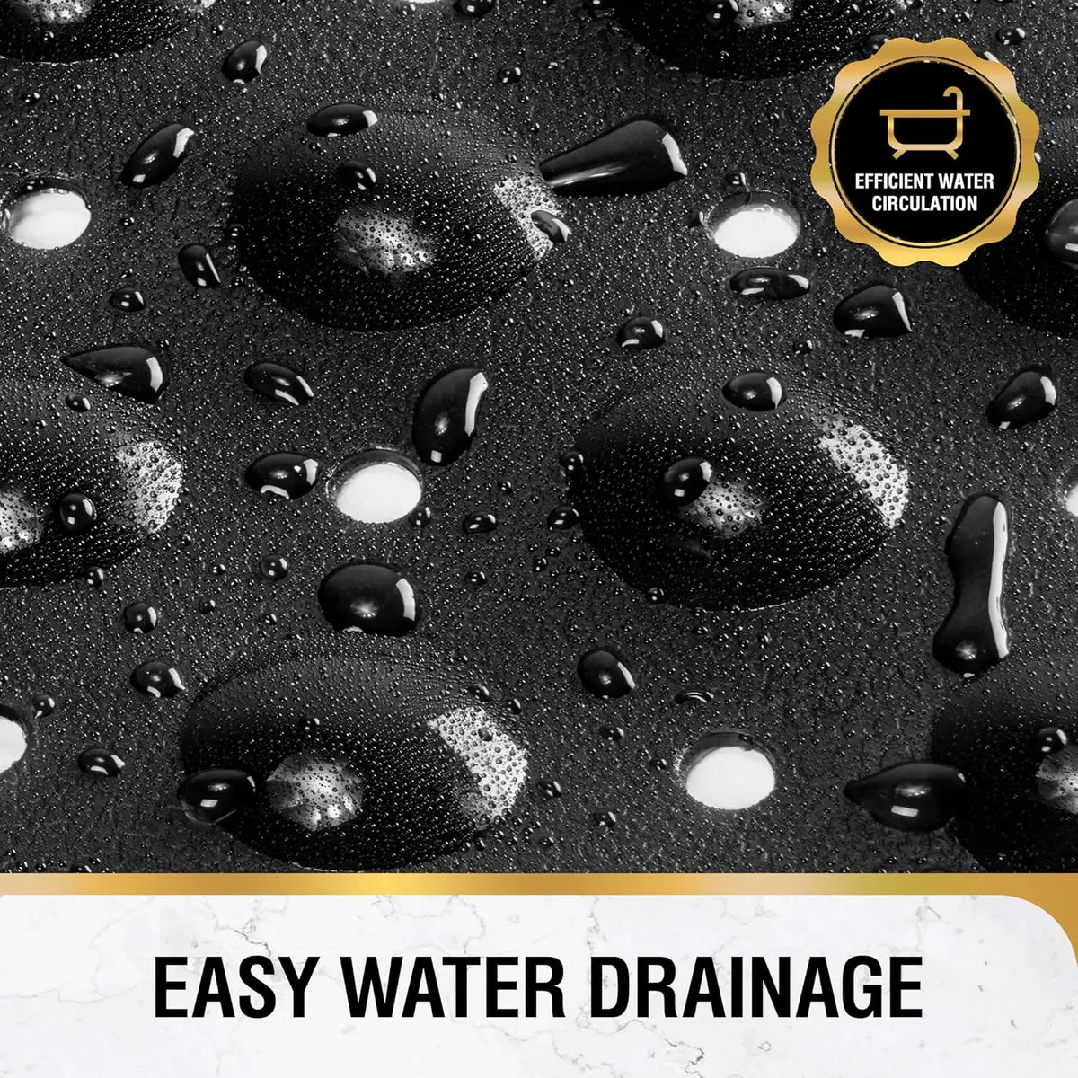 Extra Long Non-Slip Bathtub Mat with Suction Cups & Drain Holes