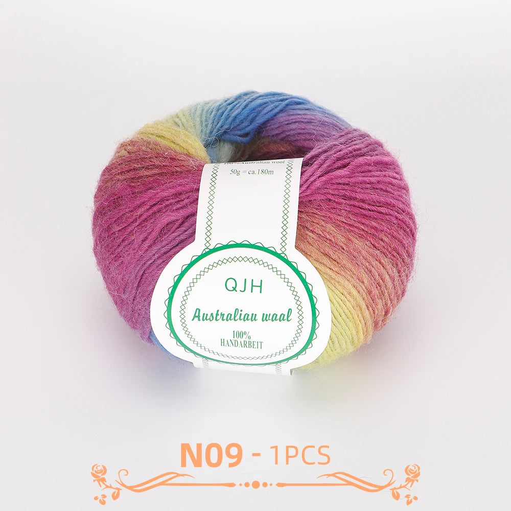 Multicolor Gradient Wool Yarn for Knitting and Crochet