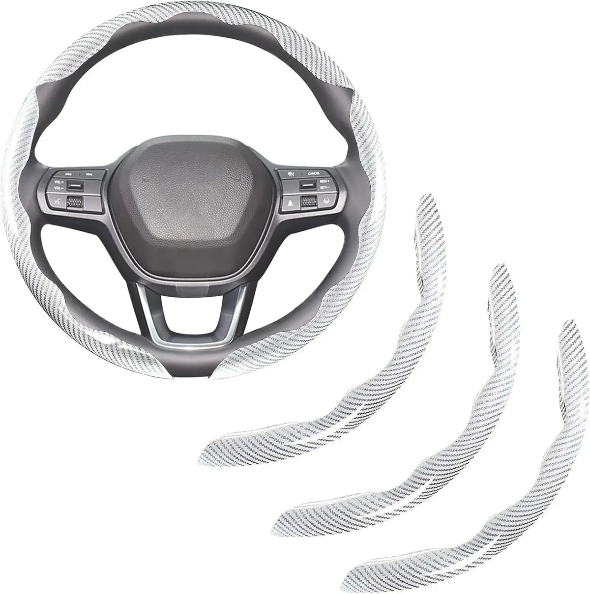 Carbon Fiber & Leather Steering Wheel Cover