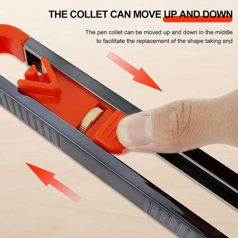 Contour Scribing Ruler with Lock for Precise Woodworking